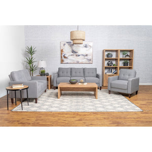 English Elm Harvey Grid Tufted Track Arm Sofa Mid Century Tapered Legs Compact Living Room B062P512414