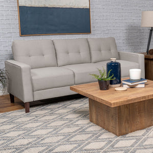 English Elm Harvey Grid Tufted Compact Sofa with Track Arms and Tapered Legs for Modern Living B062P512420