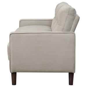 English Elm Harvey Grid Tufted Compact Sofa with Track Arms and Tapered Legs for Modern Living B062P512420