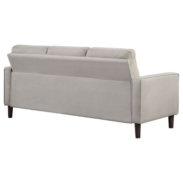 English Elm Harvey Grid Tufted Compact Sofa with Track Arms and Tapered Legs for Modern Living B062P512420