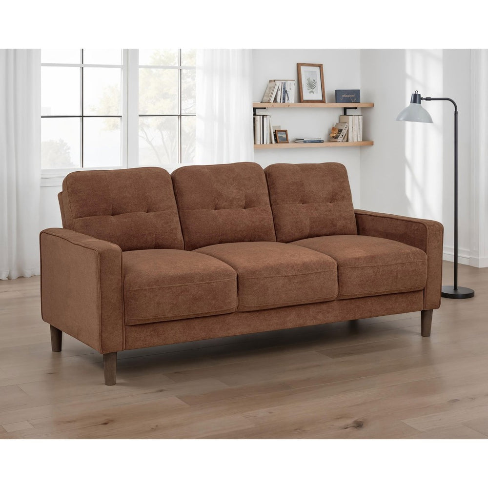 English Elm Heather Woven Fabric Tufted Sofa with Track Arms and Pocket Coil Seating for Living Rooms B062P512421