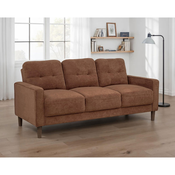 English Elm Heather Woven Fabric Tufted Sofa with Track Arms and Pocket Coil Seating for Living Rooms B062P512421