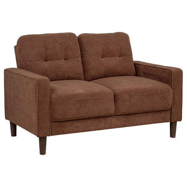 English Elm Heather Tufted Track Arm Polyester Loveseat Compact Tailored Seating for Modern Rooms Rust B062P512422