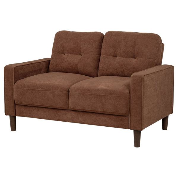 English Elm Heather Tufted Track Arm Polyester Loveseat Compact Tailored Seating for Modern Rooms Rust B062P512422