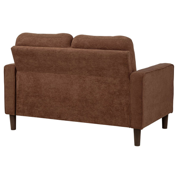English Elm Heather Tufted Track Arm Polyester Loveseat Compact Tailored Seating for Modern Rooms Rust B062P512422
