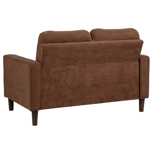 English Elm Heather Tufted Track Arm Polyester Loveseat Compact Tailored Seating for Modern Rooms Rust B062P512422