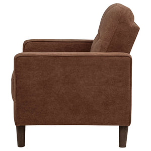 English Elm Heather Rust Polyester Tufted Accent Chair with Track Arms and Tapered Legs B062P512423