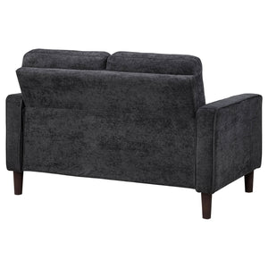 English Elm Heather Tufted Track Arm Polyester Loveseat Compact Tailored Seating for Modern Rooms Steel Gray B062P512429