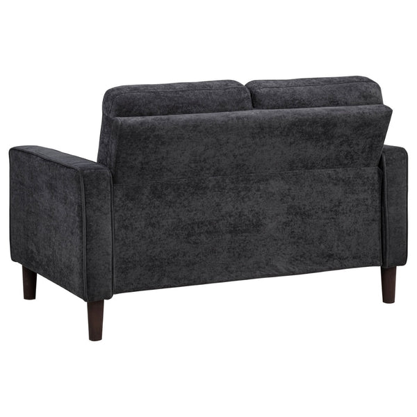 English Elm Heather Tufted Track Arm Polyester Loveseat Compact Tailored Seating for Modern Rooms Steel Gray B062P512429