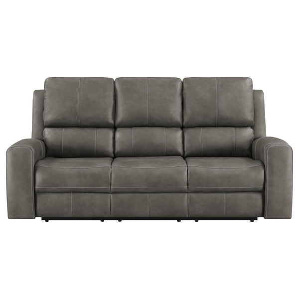 English Elm Boyce Power Reclining Sofa with USB Charging Console and Leatherette Seating B062P512473