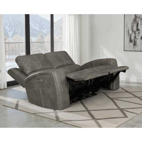 English Elm Boyce Leatherette Power Reclining Loveseat with Motorized Lumbar and USB Charging B062P512474