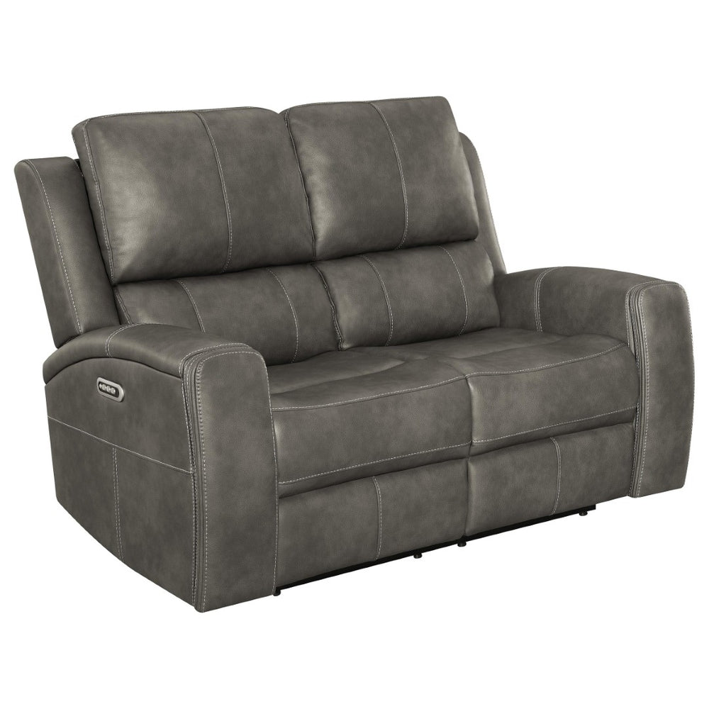 English Elm Boyce Leatherette Power Reclining Loveseat with Motorized Lumbar and USB Charging B062P512474