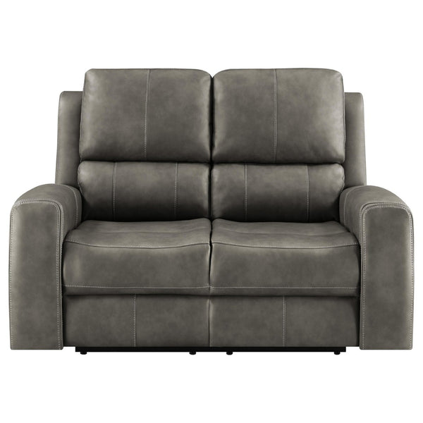 English Elm Boyce Leatherette Power Reclining Loveseat with Motorized Lumbar and USB Charging B062P512474
