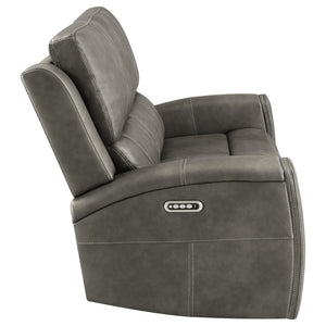 English Elm Boyce Leatherette Power Reclining Loveseat with Motorized Lumbar and USB Charging B062P512474