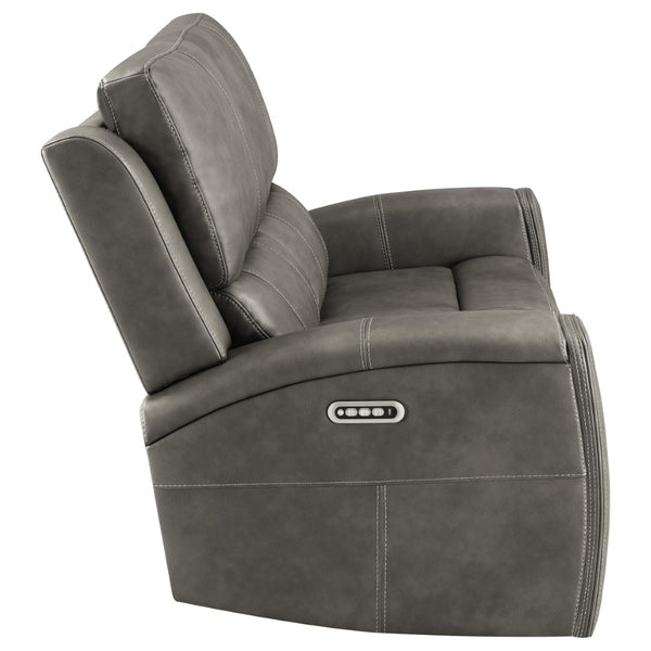 English Elm Boyce Leatherette Power Reclining Loveseat with Motorized Lumbar and USB Charging B062P512474