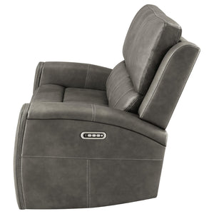 English Elm Boyce Leatherette Power Reclining Loveseat with Motorized Lumbar and USB Charging B062P512474
