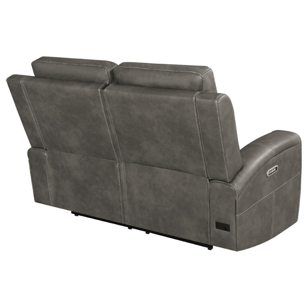 English Elm Boyce Leatherette Power Reclining Loveseat with Motorized Lumbar and USB Charging B062P512474