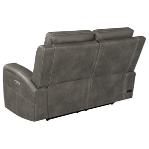 English Elm Boyce Leatherette Power Reclining Loveseat with Motorized Lumbar and USB Charging B062P512474