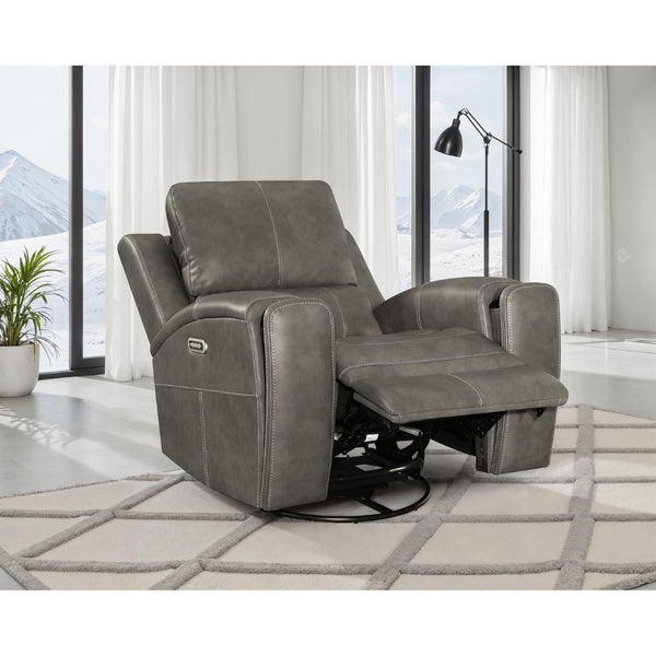 English Elm Boyce Power Swivel Glider Recliner with Leatherette Upholstery and Lumbar Control B062P512475