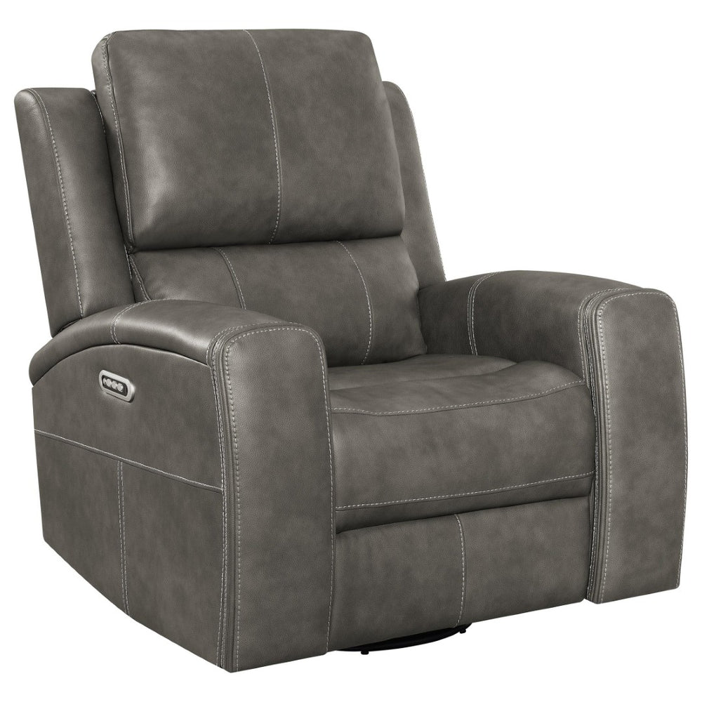 English Elm Boyce Power Swivel Glider Recliner with Leatherette Upholstery and Lumbar Control B062P512475