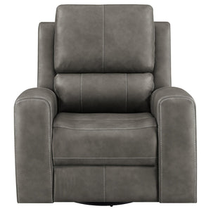 English Elm Boyce Power Swivel Glider Recliner with Leatherette Upholstery and Lumbar Control B062P512475
