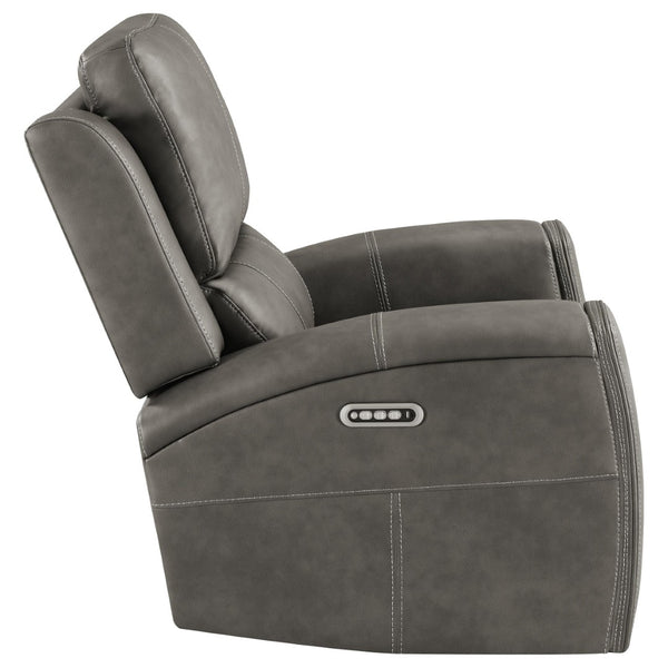 English Elm Boyce Power Swivel Glider Recliner with Leatherette Upholstery and Lumbar Control B062P512475