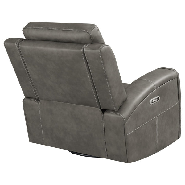 English Elm Boyce Power Swivel Glider Recliner with Leatherette Upholstery and Lumbar Control B062P512475