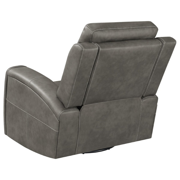 English Elm Boyce Power Swivel Glider Recliner with Leatherette Upholstery and Lumbar Control B062P512475