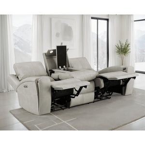 English Elm Boyce Power Reclining Sofa with Zero Gravity Lumbar USB Charging and LED Lights B062P512481