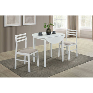 English Elm Cliff Round Drop Leaf Dining Set Rubberwood Frame Ladderback Chairs Small Spaces B062P513790