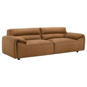 English Elm Hudson Top-Grain Leather Sofa Low-Profile Contemporary Living Room Statement Piece B062P513817