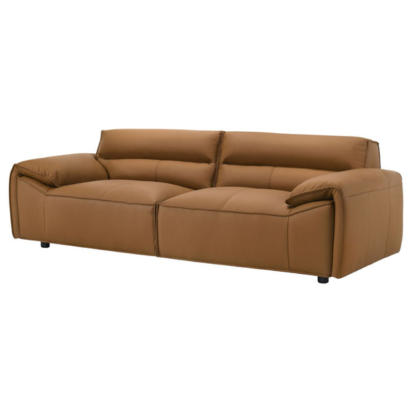 English Elm Hudson Top-Grain Leather Sofa Low-Profile Contemporary Living Room Statement Piece B062P513817