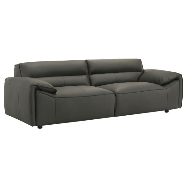 English Elm Hudson Top-Grain Leather Sofa Contemporary Low-Profile Design for Modern Living Rooms B062P513821