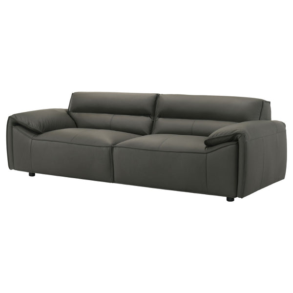 English Elm Hudson Top-Grain Leather Sofa Contemporary Low-Profile Design for Modern Living Rooms B062P513821