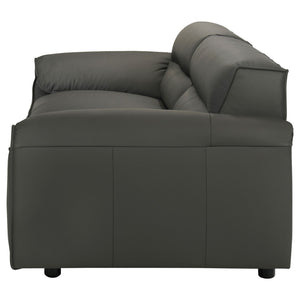 English Elm Hudson Top-Grain Leather Sofa Contemporary Low-Profile Design for Modern Living Rooms B062P513821