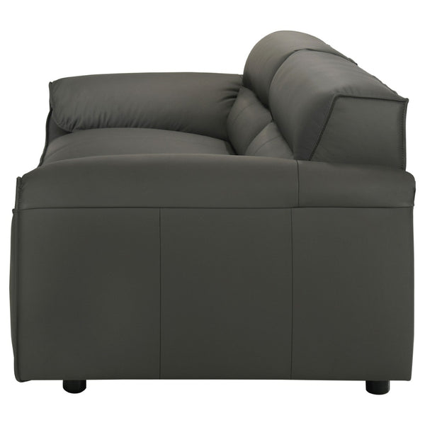 English Elm Hudson Top-Grain Leather Sofa Contemporary Low-Profile Design for Modern Living Rooms B062P513821