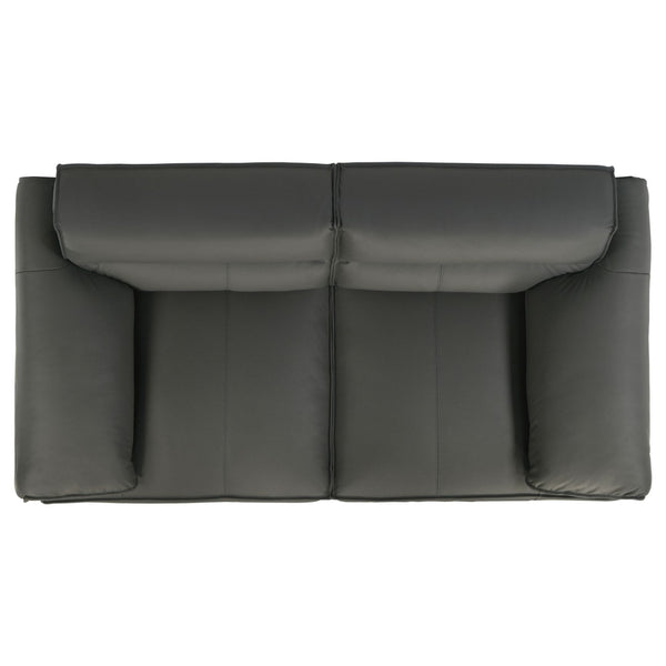 English Elm Hudson Top Grain Leather Loveseat Low Profile Contemporary Seating for Modern Living B062P513822