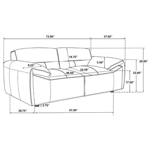 English Elm Hudson Top Grain Leather Loveseat Low Profile Contemporary Seating for Modern Living B062P513822
