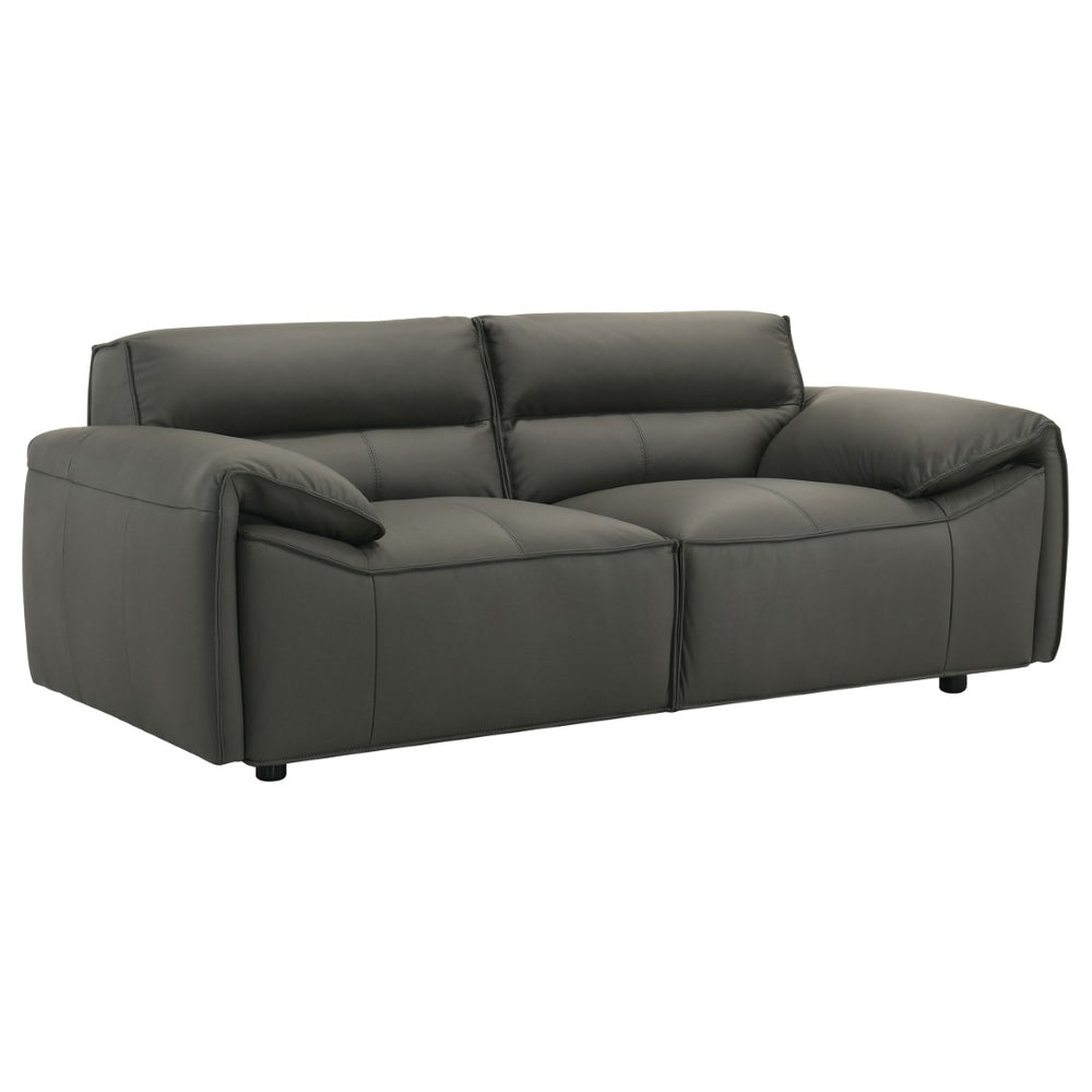 English Elm Hudson Top Grain Leather Loveseat Low Profile Contemporary Seating for Modern Living B062P513822