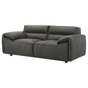 English Elm Hudson Top Grain Leather Loveseat Low Profile Contemporary Seating for Modern Living B062P513822