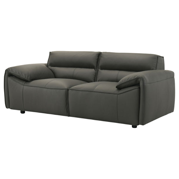 English Elm Hudson Top Grain Leather Loveseat Low Profile Contemporary Seating for Modern Living B062P513822