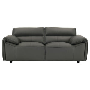 English Elm Hudson Top Grain Leather Loveseat Low Profile Contemporary Seating for Modern Living B062P513822