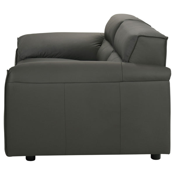 English Elm Hudson Top Grain Leather Loveseat Low Profile Contemporary Seating for Modern Living B062P513822