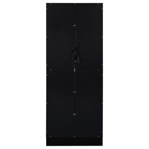 English Elm Gilbert Six Shelf Curio Cabinet with Led Lighting and Tempered Glass Doors Modern Display Black B062P513827