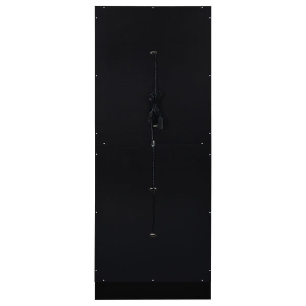 English Elm Gilbert Six Shelf Curio Cabinet with Led Lighting and Tempered Glass Doors Modern Display Black B062P513827