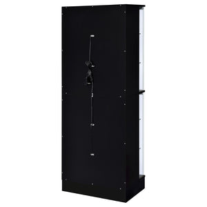 English Elm Gilbert Six Shelf Curio Cabinet with Led Lighting and Tempered Glass Doors Modern Display Black B062P513827