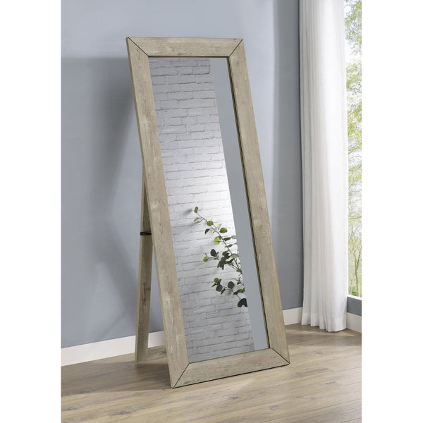 English Elm Andropov Freestanding Full Length Dressing Mirror with Wide Engineered Wood Frame Grey Washed Oak B062P513830