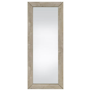 English Elm Andropov Freestanding Full Length Dressing Mirror with Wide Engineered Wood Frame Grey Washed Oak B062P513830