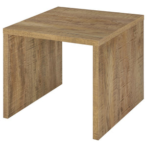 English Elm Parker Sculptural U-Frame Side Table in Warm Mango Finish for Modern Living Rooms B062P513844
