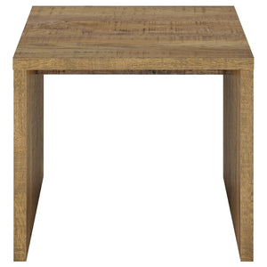 English Elm Parker Sculptural U-Frame Side Table in Warm Mango Finish for Modern Living Rooms B062P513844